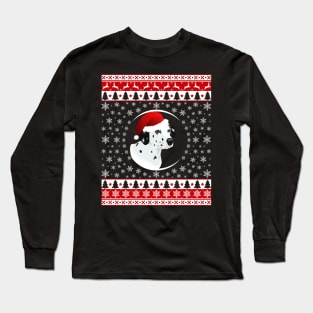 Dalmatian Santa Hat Long Sleeve T-Shirt